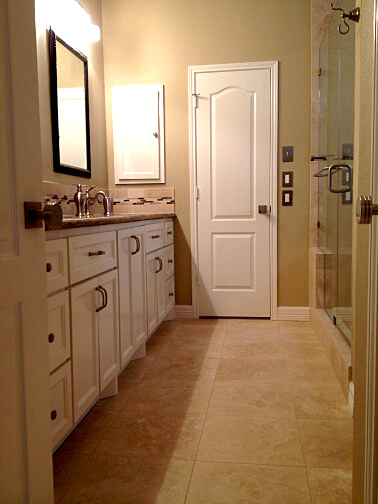 Travertine Custom Shower Bathroom Remodeling in Austin Tx by Vintage Modern Design Build