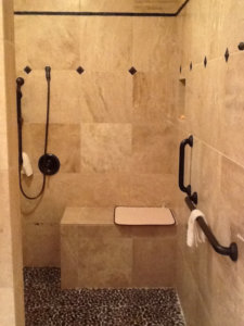 Travertine Custom Shower Bathroom Remodeling in Austin Tx by Vintage Modern Design Build