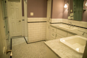Carrara Marble Hex / Subway Tile Victorian Bathroom Remodel - Austin Tx by Vintage Modern Design Build