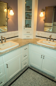 Carrara Marble Hex / Subway Tile Victorian Bathroom Remodel - Austin Tx by Vintage Modern Design Build