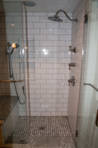 Carrara Marble Hex / Subway Tile Victorian Bathroom Remodel - Austin Tx by Vintage Modern Design Build