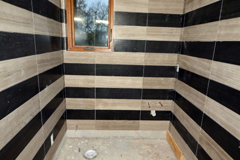 Limestone Bathroom Remodel in Austin Tx by Vintage Modern Design Build
