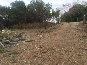 Ground breaking on a Mid-Century Modern bungalow in Lakeway, Texas.