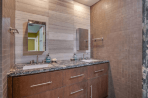 Custom Limestone / Sand stone Minimalist Modern Walk in Shower in Westlake Tx / Austin Tx by Vintage Modern Design Build