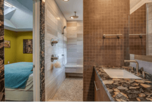 Custom Limestone / Sand stone Minimalist Modern Walk in Shower