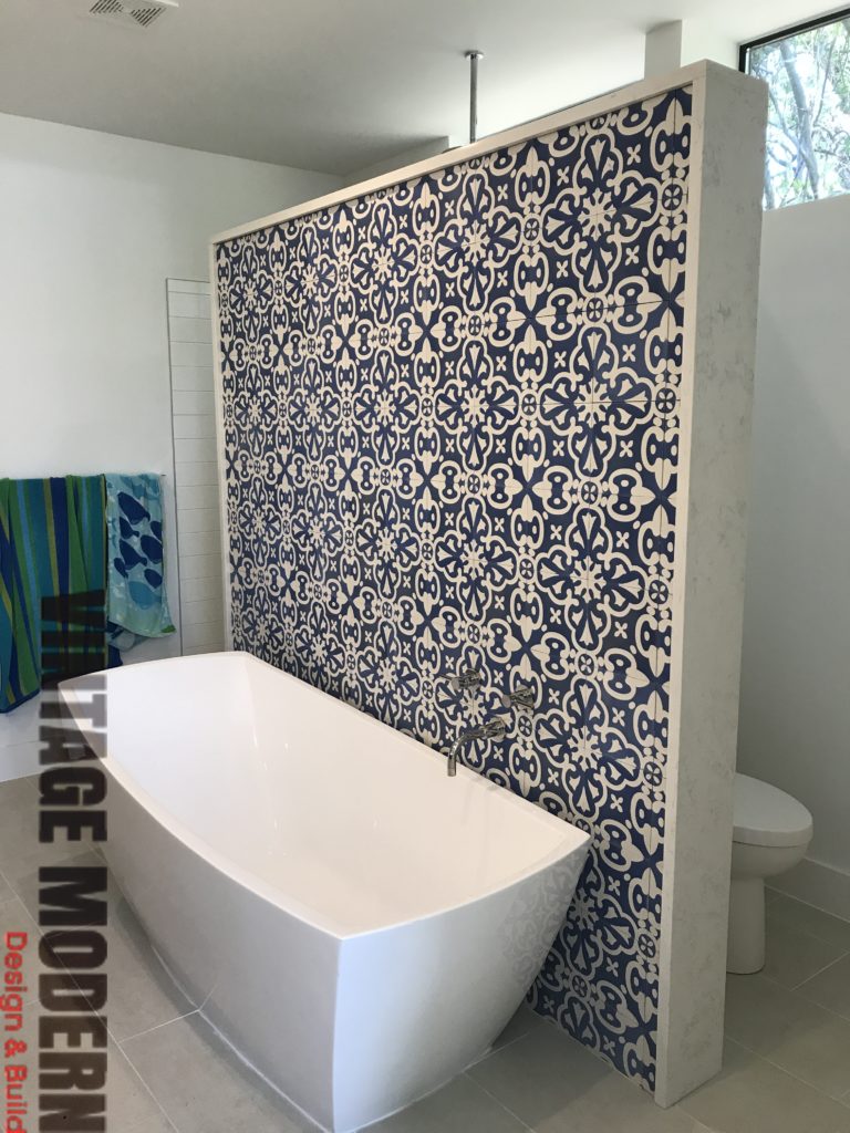 Mid Century Modern Bathroom remodeling project shower contractor Austin TX