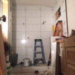 Walk in shower bathroom remodeling project by vintage modern design build