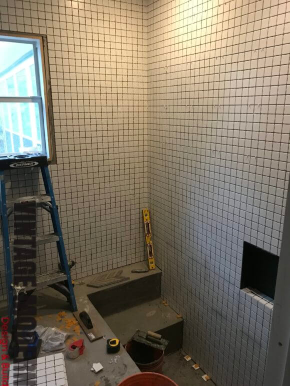 Bathroom remodeling sunken shower contractor Austin TX