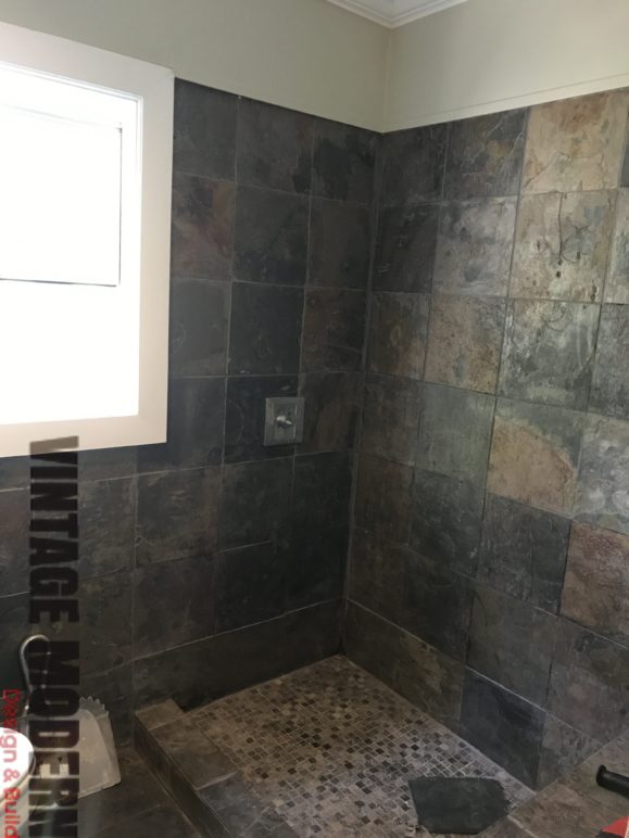 Sunken Shower Bathroom Remodeling Project Austin Tx by Vintage Modern Design Build
