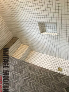 Sunken Shower Bathroom Remodeling Project Austin Tx by Vintage Modern Design Build