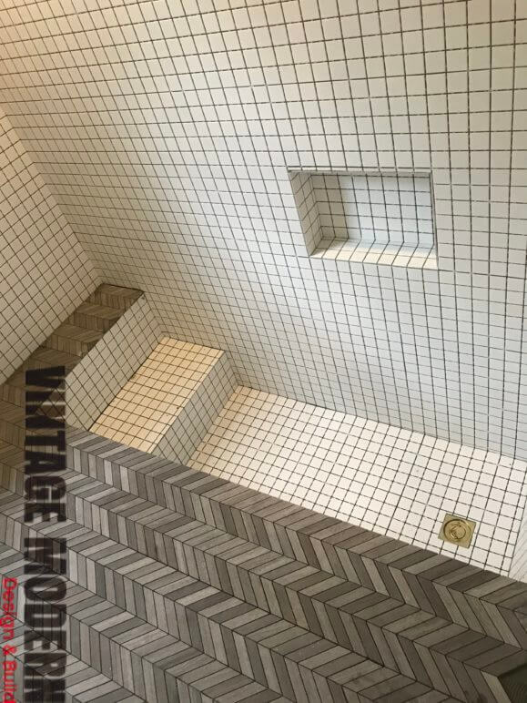 Sunken Shower Tile Roman Tub Bathroom, How To Build A Roman Tile Tub