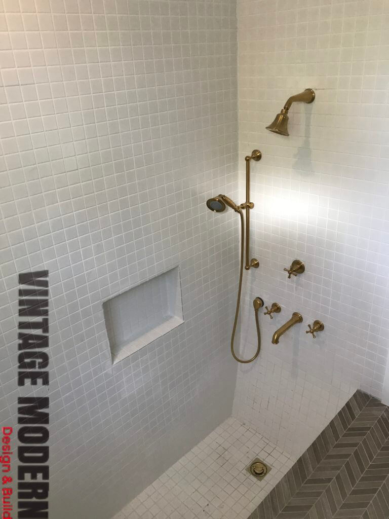 Sunken Mosaic Tile Shower Bathroom Remodeling Contractor Austin Tx