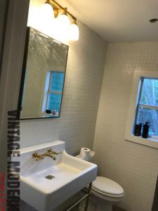Mid Century Modern Sunken Shower Bathroom remodeling project austin tx
