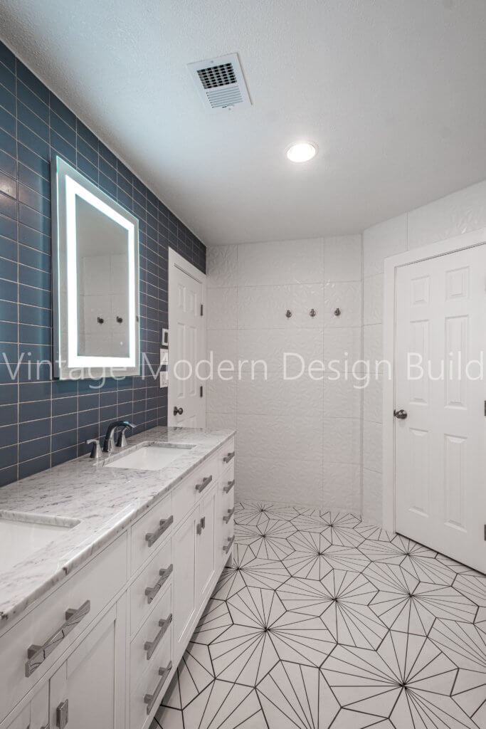 Minimalist Modern Geometric Bathroom Remodeling Austin TX