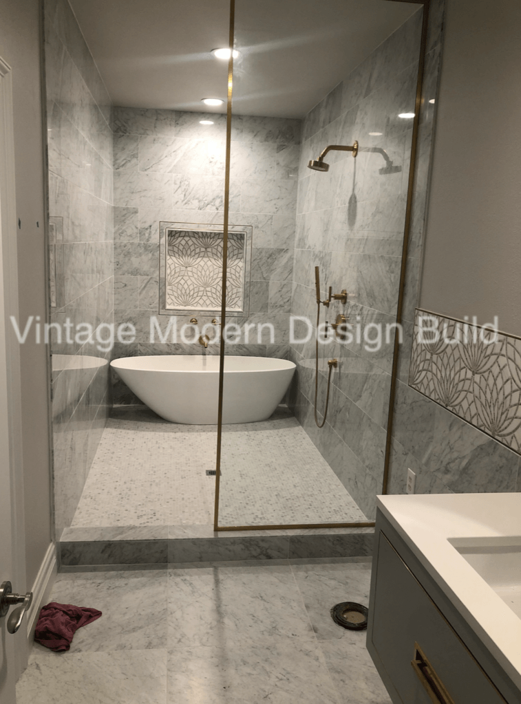 Carrara Guest Bathroom Design and Remodeling Austin TX