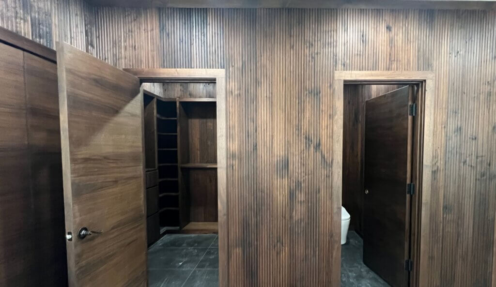 Custom Milled Walnut wall paneling Austin TX / West Lake Hills